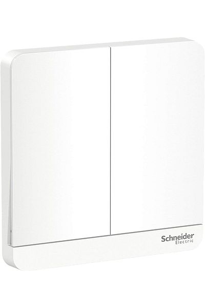 Schneider Electric E8332L1_WE AvatarOn White - مفتاح لوحة أحادي الاتجاه ثنائي العصابة - 16AX - أبيض