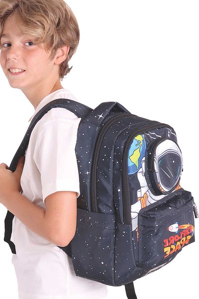 ELATAE Waterproof Fabric Boy's Multi-Eye Orthopedic Backpack School Bag L5253