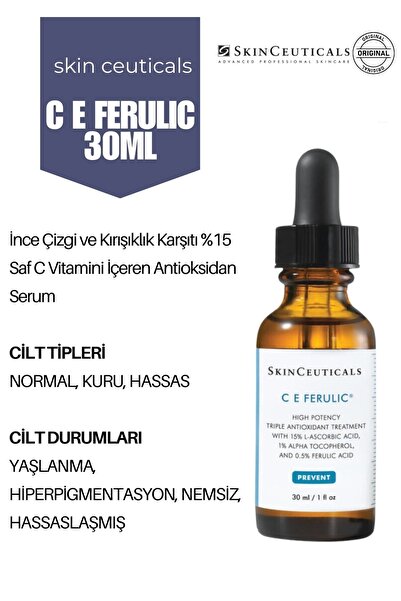 SkinCeuticals Kırışıklık Görünümü ve Sıkılık Kaybı Problemleri İçin Saf C Vit...