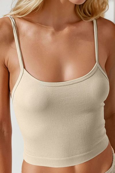 Hiccup Fitted Crew Neck Basic Tank Top