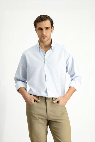 Kiğılı Long Sleeve Classic Patterned Cotton Shirt