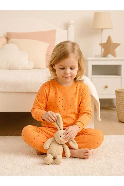 Zekids Girls' Polka Dot Cotton Pajama Set (Ages 6-10)