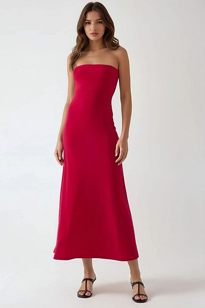 Hiccup Basic Strapless Midi Dress
