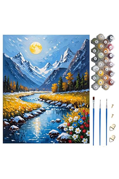 Generic مجموعة رسم الجبال بالأرقام للمبتدئين، مجموعات رسم مناظر طبيعية للبالغ...