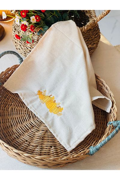 HOME OF BLOSSOM Embroidered Linen Kitchen Cover / Cloth / Oven Cover