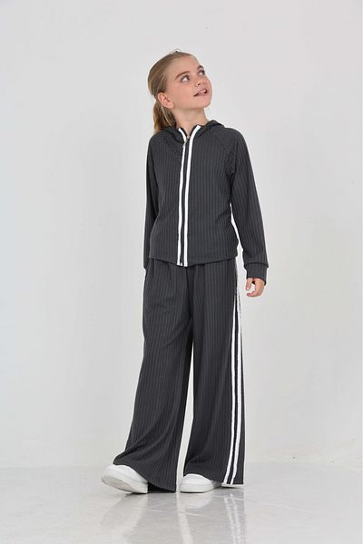 Toontoy Girl's Stripe Detailed Tracksuit Set