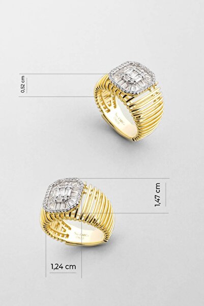 So CHIC... Chloe 18 Ayar Sarı Altın Kaplama Gümüş Baget Yüzük