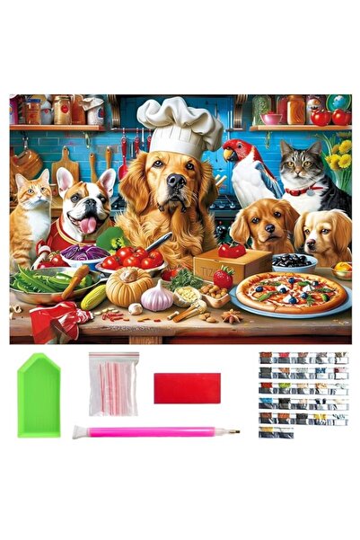 Generic مجموعة الرسم بالأرقام 40 × 30 سم، مجموعة الرسم الماسي 5D، الحرف الفني...