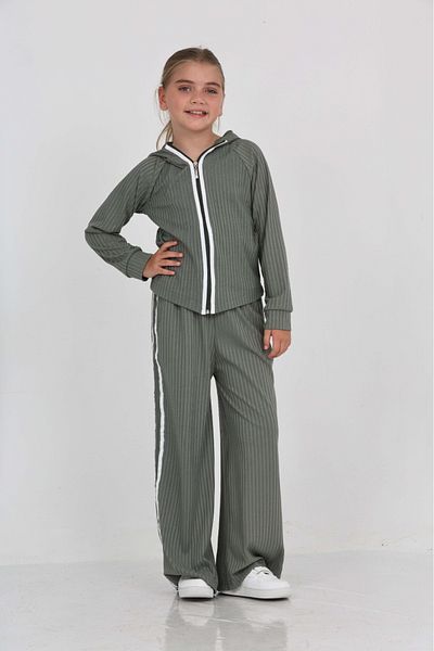 Toontoy Girl's Stripe Detailed Tracksuit Set