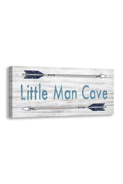 Generic BPA Vintage Boys Nursery Canvas Wall ArtKids Bedroom Rules Prints Signs FramedLittle Man Cave Wood
