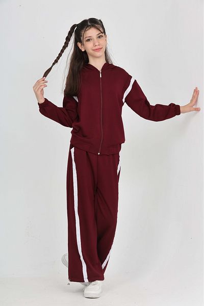 Toontoy Girl's Stripe Detailed Tracksuit Set