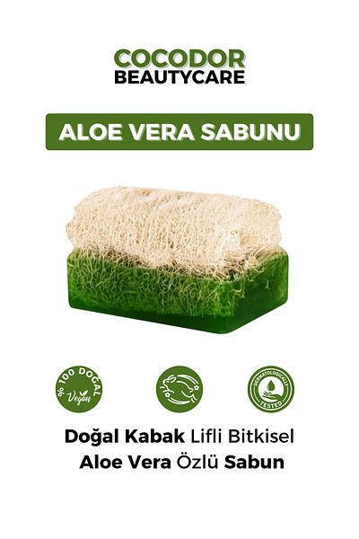 homeartplus Handmade Natural Pumpkin Fiber Aloe Vera Extract Soap 120Gr