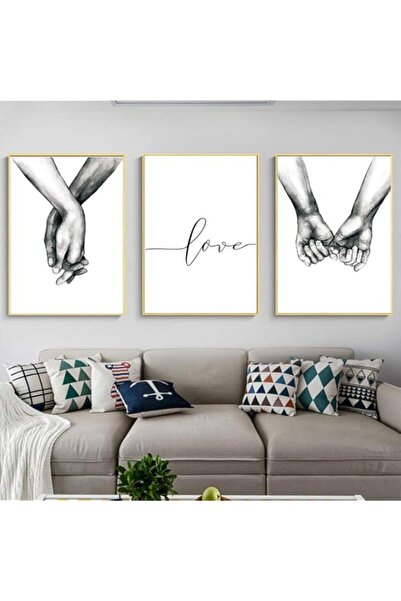 Generic BPA® Love and Hand in Hand Wall Art Canvas Print Poster, Simple Fashi...
