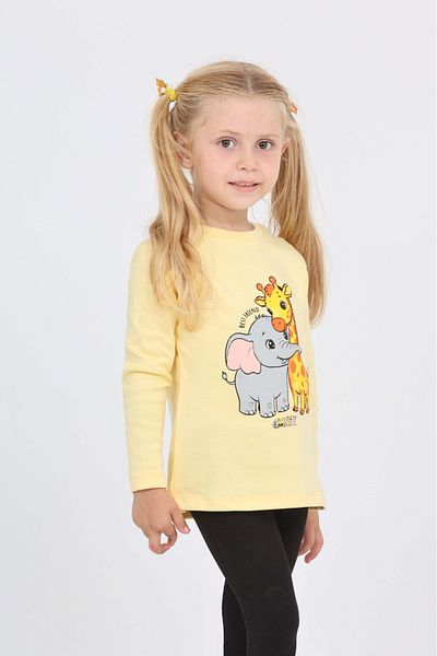 Toontoy Girl's Giraffe Elephant Printed Sweatshirt
