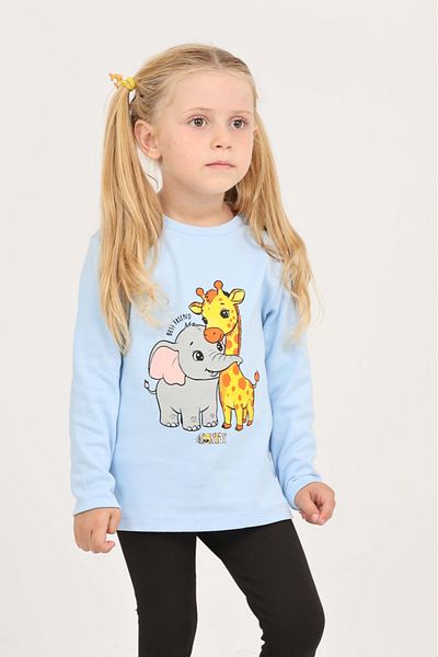 Toontoy Girl's Giraffe Elephant Printed Sweatshirt