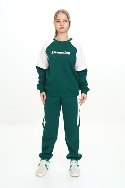 Toontoy Girl's Embroidered Tracksuit Set