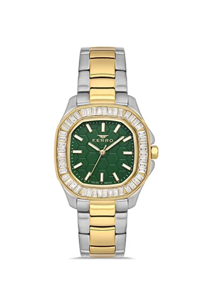 FERRO Yellow and Silver Steel Cord Women Wrist Watch Fl43008A-D6