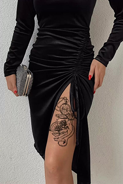 TR Gerçekçi Geçici Pusula ve Köstekli Saat Dövme Tattoo