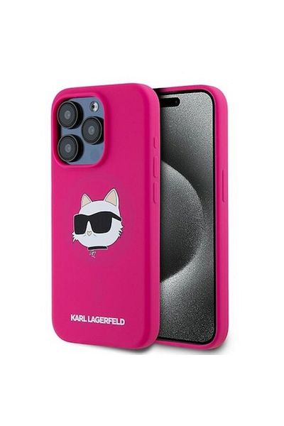 Air Protective Case for iPhone 15 Pro Max, Protect, A48, Thermoplastic, Fuchsia Choupette Head