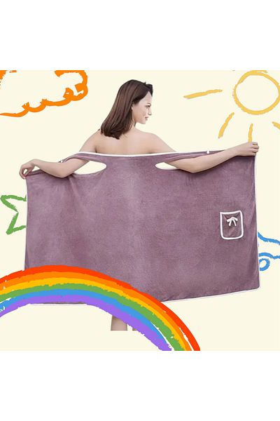 ORGANICYOU Chengdu 1 Piece Women's Luxury Soft Absorbent Bathrobe - 300g/ ㎡   Cute Button with Thick Plush Bathrobe