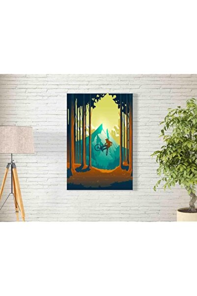 Generic لوحة فنية جدارية على شكل دراجة جبلية مصنوعة من مادة BPA® سهلة التعليق...