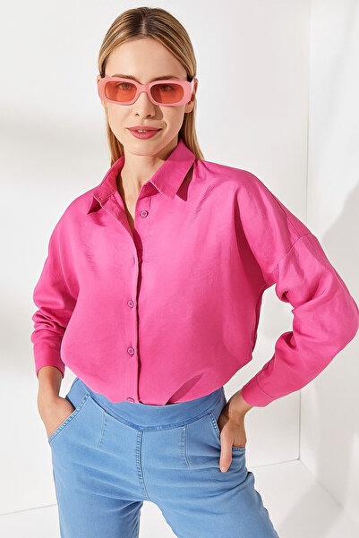 SheLoria قميص كوبرا وردي كبير الحجم للسيدات