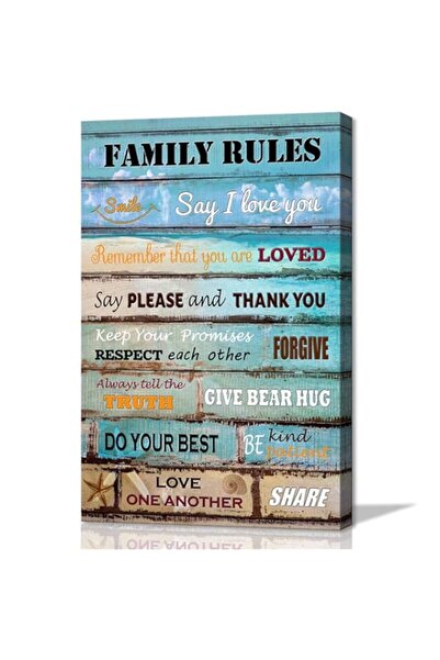 Generic لوحة فنية جدارية للمطبخ من bpa، قواعد عائلية، ملصق ملهم، عمل فني عتيق...