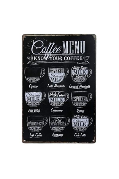 Generic ملصق حائط معدني عتيق لقائمة قهوة BPA، اعرف قهوتك، ملصق بار حانة