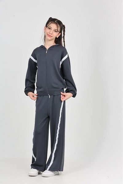 Toontoy Girl's Stripe Detailed Tracksuit Set