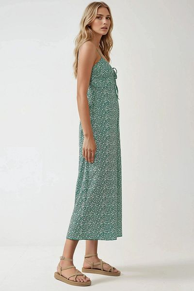 Hiccup V-Neck Wide Leg Floral Knitted Jumpsuit