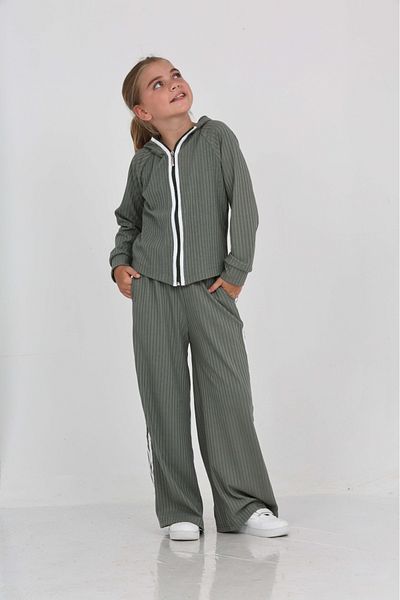 Toontoy Girl's Stripe Detailed Tracksuit Set
