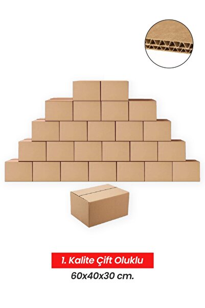 figanlar ambalaj 10 Adet 60x40x30 Çift Oluklu Taşınma Kolisi Taşıma Çeyiz Kar...