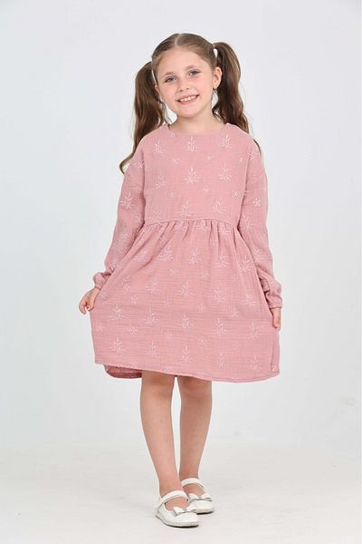 Toontoy Girl's Floral Embroidered Dress