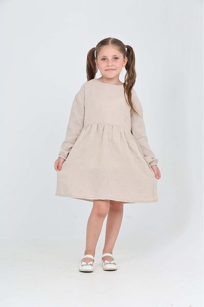 Toontoy Girl's Floral Embroidered Dress