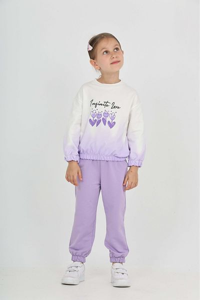 Toontoy Girl's Tram Transitional Floral Printed Tracksuit Set