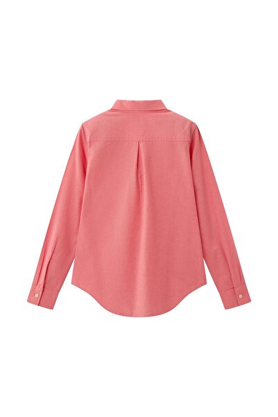 Giordano Women's Cotton Oxford Slim fit Shirt with Lion Embroidery