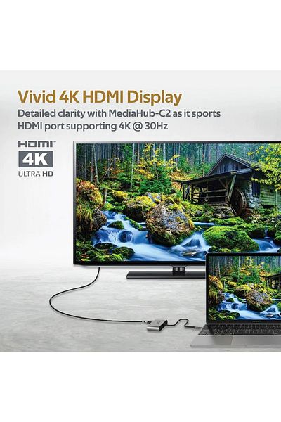 Promate USB-C to HDMI Audio Video Cable with Ultra HD Support