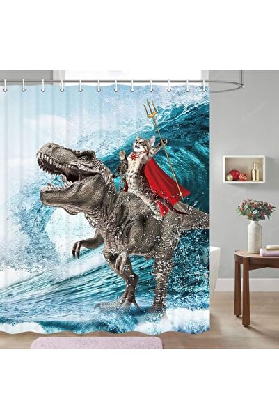 Generic ستارة دش قطط مضحكة لديكور حمام الأولاد والأطفال، ستارة دش قطط رائعة ل...