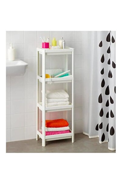 Generic رف زاوية خزنة البلاستيكي المقاوم للصدأ ذو الأربع طبقات، على شكل حرف L...