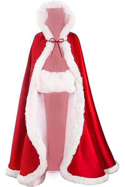 OEM Red knitted cape with faux fur