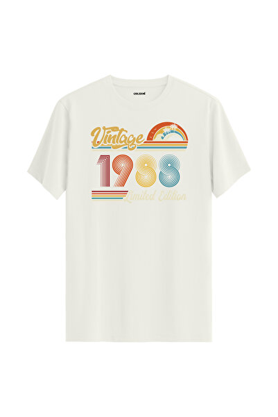 Colermi تي شيرت عتيق لعام 1988 هدية عيد ميلاد برقبة دائرية للجنسين تي شيرت عتيق
