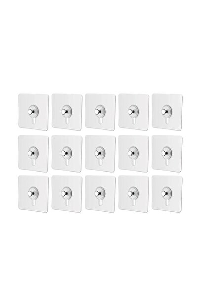 Generic SKY-TOUCH Adhesive Wall Hooks : 18Pcs Transparent Heavy Duty Self-Sti...