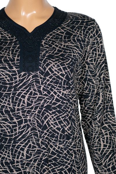 HESNA Women's Bunch Plus Size Cupped Navy Blue Dress D85