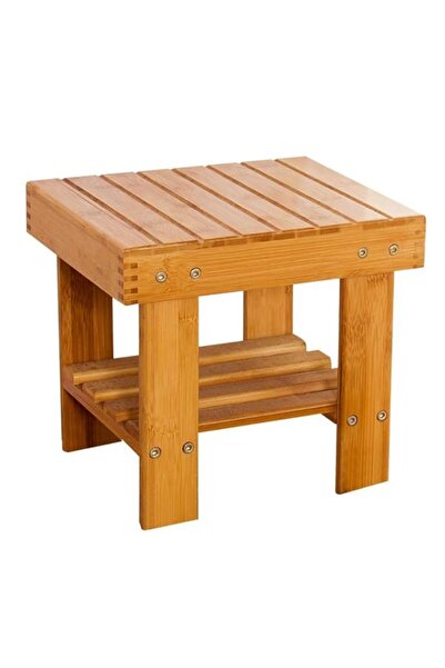 Generic كرسي استحمام من الخيزران من أتشارد مع رف تخزين، مسند قدم مضاد للانزلا...