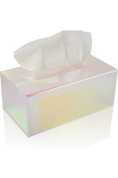 Generic علبة مناديل أكريليك من أزوني، حامل علبة مناديل وجه أكريليك على الطراز...