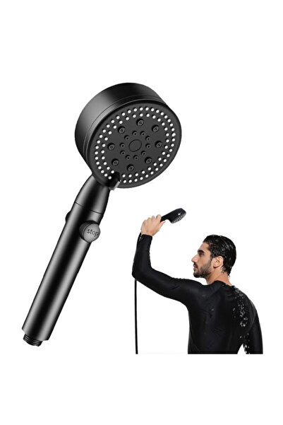 Generic رأس دش عالي الضغط قابل للتعديل بخمسة أوضاع - رأس دش موفر للمياه مع رش...