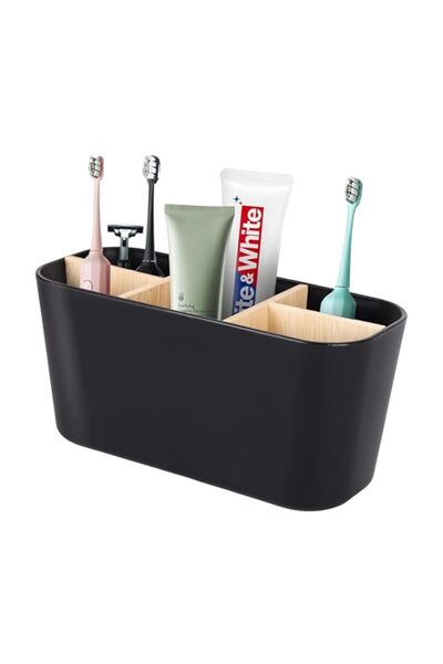 Generic Toothbrush Holders for Bathroom, Bamboo Toothpaste Holder Electric To...