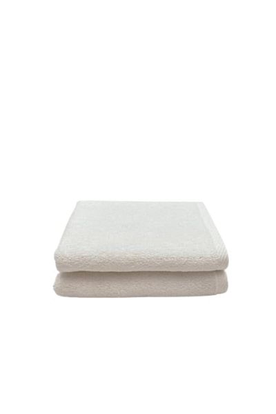 Generic BYFT Iris (White) Luxury Hand Towel (40 x 75 Cm-Set of 2) 100% Combed Cotton, Highly Absorbent and