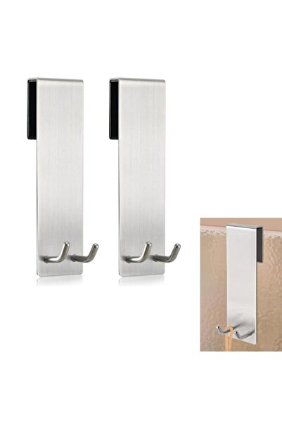 Generic خطافات باب الحمام الزجاجية من BIGTHREE، قطعتان، خطاف فوق الباب من الف...