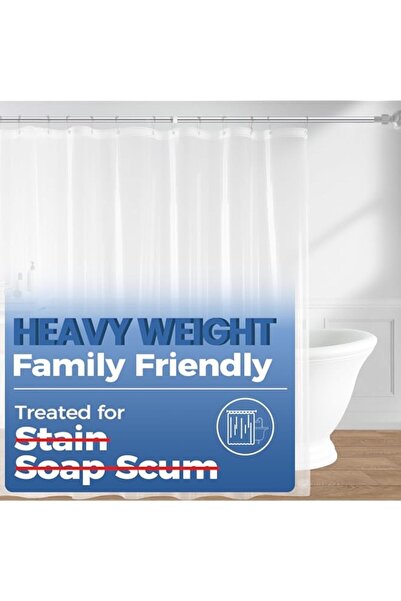 Generic بطانة ستارة دش شفافة مقاومة للماء من داونلوكس - بطانة دش بلاستيكية شد...